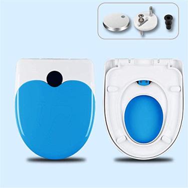 Imagem de Assento sanitário para pais e crianças 2 em 35 Conjunto de assento sanitário para crianças adultas Assento sanitário de fechamento macio com tampa de vaso sanitário ideal em formato quadrado de