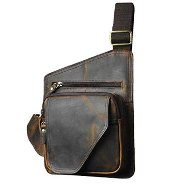 Imagem de Le'aokuu Moda masculina casual designer de chá viagem caminhada transversal alça de ombro único 214, 214 marrom escuro 2, Medium, Mochilas Daypack