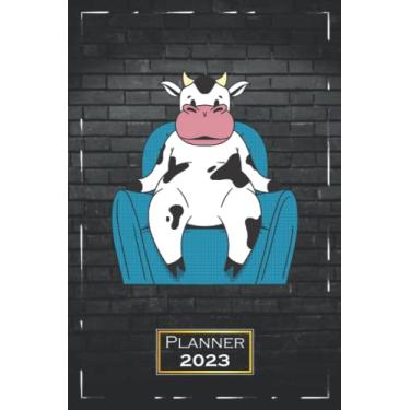 Imagem de Planner 2023: A5 (6x9) | One Week on a Double Page | From Monday to Sunday | Diary | Cow Animals Motif | qb2