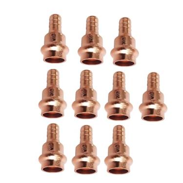 Imagem de (Pacote com 10) EZ-FLUID Encanamento 2.5 cm PEX x Press LF Copper Propress Adaptador Pressão Cobre Encaixe F1807 Barb Crimp Pex-B x Conector de Acoplamento de Prensa para Residencial, Comercial