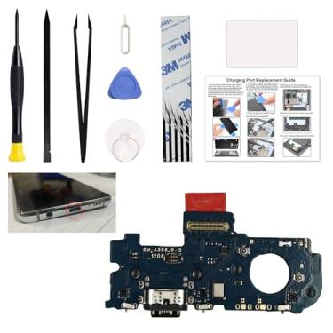 Imagem de Kit de substituição de porta de carregamento compatível com Galaxy A35 5G versão EUA, placa de base USB-C conector somente para Galaxy A35 5G SM-A356, com manual de instruções, kit de ferramentas