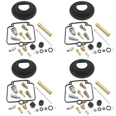 Imagem de Kit de reparo de carburador para Bandit 400 cc GSF400 GK75A GSF 400 parafuso piloto jato agulha flutuante válvula diafragma vácuo (4 kits de reparo)
