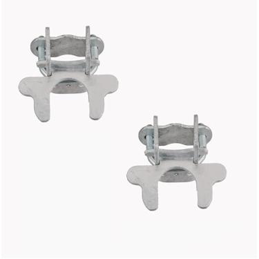 Imagem de Trava de portão de canil de 3,5 cm x 3,5 cm, trava de canil de elos de corrente, para estrutura de portão de canil de 3,5 cm e moldura de painel de canil de 3,5 cm, parafuso em U e porcas incluídos,