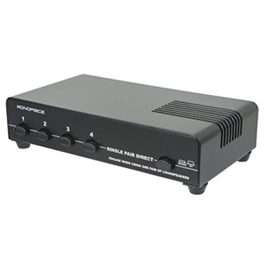 Imagem de Monoprice Seletor de alto-falantes de 4 canais – Preto até 140 W por canal, perfeito para áudio de home theater