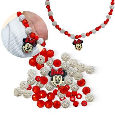 Imagem de Kit missangas para fazer bijuterias divertidas para crianças montar fa