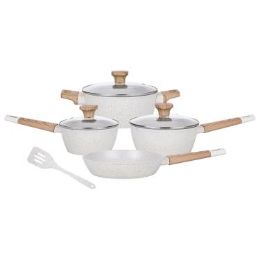 Imagem de Conjunto de Panelas Mimo Style Studio Cook Marmol com Revestimento Antiaderente Cerâmico – 5 Peças