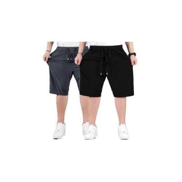 Imagem de NOVIDADE Kit 2 Bermudas Plus Size Elástica Dry Fit Seda Fria  Sport  P