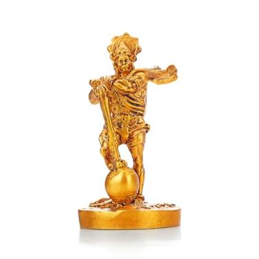 Imagem de BUYERS POINT Bahubali Hanuman Statue 10.5 cm – Golden Polyresin Murti for Car Dashboard, Home Mandir, Pooja Room, Office Desk, Spiritual Decor & Festival Gifting