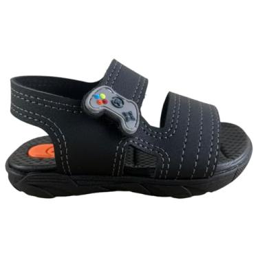 Imagem de Sandalia Infantil Molekinho Velcro Gamer Floter (Preto, BR, Criança de 1 a 3 anos, Numérico, 19)