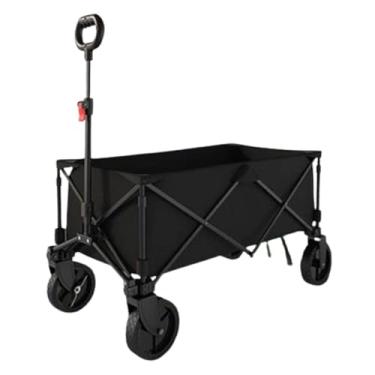 Imagem de carroça Carrinho de vagão com rodas dobráveis ​​para transportar cargas pesadas todo terreno vagão de mercearia acampamento carrinho de jardim para viagens ao ar livre dobrável