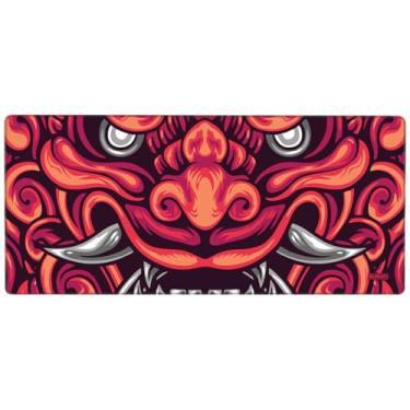 Imagem de KUMORI Deskmat Mouse Pad Grande Gamer Speed Neoprene Antiderrapante Resistente à Água (Komainu, 90x40)