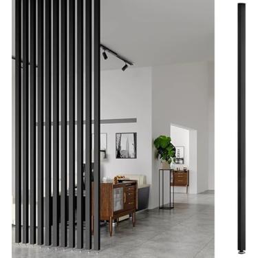 Imagem de Divisor da sala do chão ao teto - Postagem de partição de tela de madeira maciça, moderna sala de estar de luxo coluna da parede de parede de parede de barras verticais divisores, fácil de i