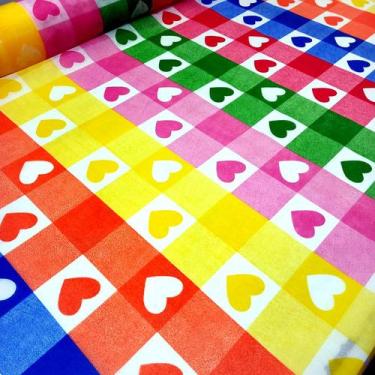 Imagem de TNT Festa Junina Xadrez colorido Coracoes  1.00m a 7,00m - DECORLIN, 1