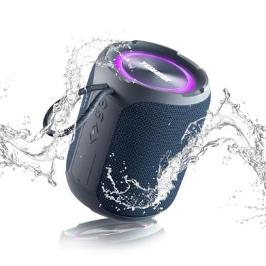 Imagem de YEAHBOX Alto-falante Bluetooth portátil com alto-falante estéreo sem fio, IPX7 à prova d'água, Bluetooth 5.3 com 10.2 cm 1 BT/Aux/TF-Card/U Disk Input