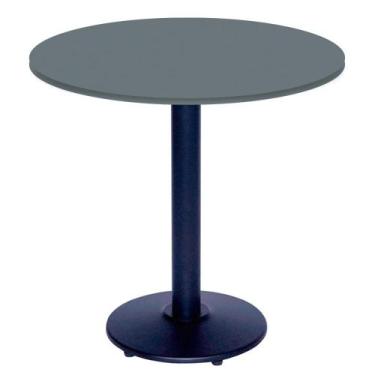 Imagem de Mesa Zeta Ferro Preto 75 cm (Alt) Disco Redondo Tampo MDP Redondo 60 c