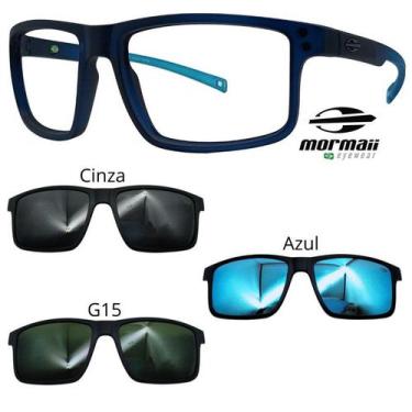 Imagem de Oculos Mormaii Swap 5 6127 KC6 Azul Fosco Com 3 Clipons, Cinza, G15, A