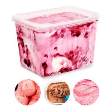 Imagem de 24 Potes de Sorvete Retangular 2 Litros Transparente - Clicando e Comp