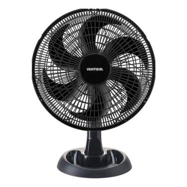 Imagem de Ventilador De Mesa Ventisol Turbo Eco Preto Com 6 Pás, 30cm