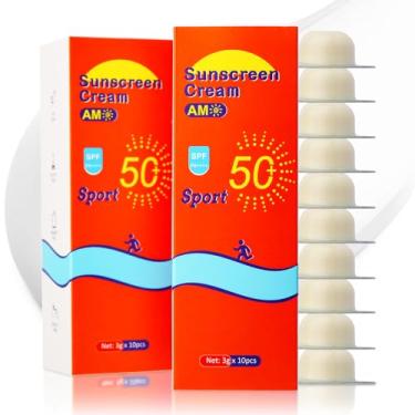 Imagem de Nielies 20 cápsulas mini protetor solar a granel – FPS 50 pacotes de viagem, pequeno protetor solar para rosto e corpo, protetor solar a granel para férias, praia e uso ao ar livre 50 x 0,30 ml