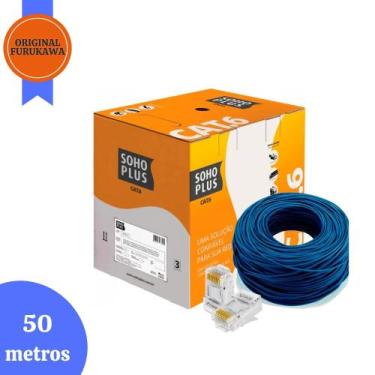 Imagem de Cabo de Rede Azul Utp Rj45 Cat6 Furukawa Sohoplus 50 Metros, Crimpado/
