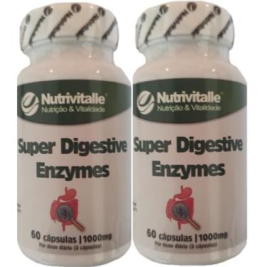 Imagem de Super Digestive Enzymes 1000mg Nutrivitalle 60 Cápsulas Kit 2 Unidades