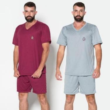 Imagem de Kit 2 Pijama Vekyo Gola V Liso Masculino-Masculino