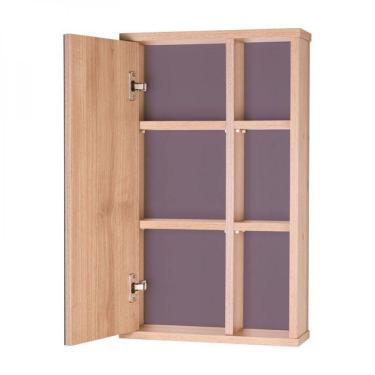 Imagem de Espelho Para Banheiro Com Armário Milano Carvalho E Cinza