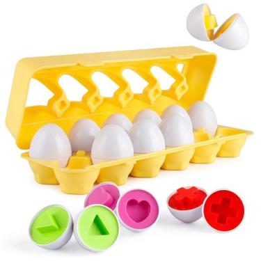 Imagem de Conjunto Matching Eggs Coogam, 12 peças de reconhecimento de cores e f