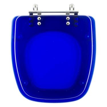 Imagem de Assento Sanitário Poliester Fit Azul Transparente Para Vaso Celite