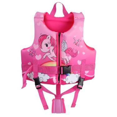 Imagem de Jurmickey Colete De Natação Infantil, Colete De Natação Para Crianças, Jaqueta De Natação Com Alça De Segurança Ajustável, Colete Auxiliar Para Aprender A Nadar, Boias Infantis Para Meninos E Menin