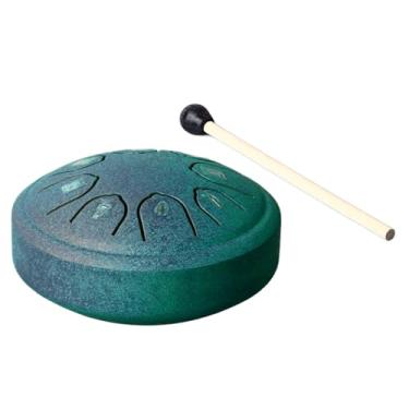 Imagem de Língua Tambor, 4,5 Polegadas 8 Tom C Key Carbon Steel Mini Tamba Drum Handpan Drum Mallet para Crianças Adultas Iniciantes (Verde)