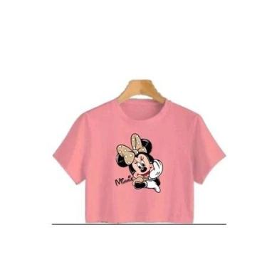 Imagem de Camiseta Cropped desenho Minnie anime - loja dinka, p, rosa