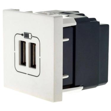 Imagem de Tomada Usb Pial Plus+ Legrand Dupla 2400Ma Branca 615089Bc