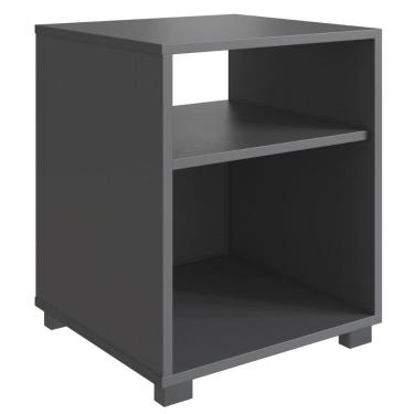 Imagem de Mesa de Cabeceira Siena Grafite com Prateleira e Nicho