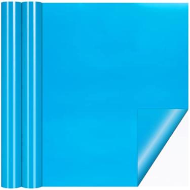 Imagem de Nuanchu Adesivo autoadesivo de vinil para revestimento de piscina em PVC para piscinas, barco inflável (azul celeste, 30 x 203 cm)