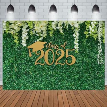 Imagem de Aperturee Pano de fundo fotográfico de formatura Class of 2022 2,1 x 1,5 m folhas verdes parede formatura solteiro primavera natureza natureza parta fundo folha decoração festa estúdio foto cabine suporte banner