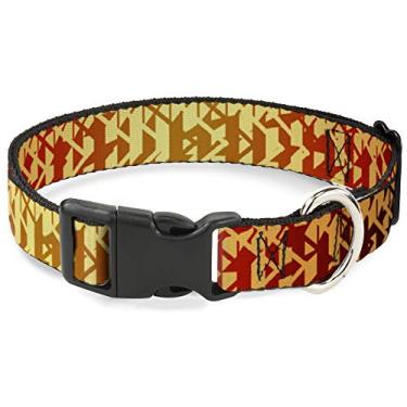 Imagem de Buckle-Down Colar com clipe de plástico - Transição geométrica azul/vermelhos/laranja/amarelo - 3,8 cm de largura - Serve em pescoço de 40,6 a 58,4 cm - Médio