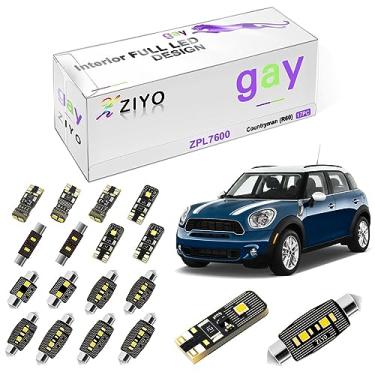 Imagem de ZIYO ZPL7600 - (17 lâmpadas) Kit de luz interior de LED de substituição para acessórios Mini Countryman R60 2010-2016, lâmpadas de cúpula branca de xênon, atualização sem erros