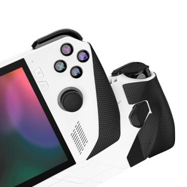 Imagem de PlayVital Black Premium Handle Grips for ROG Ally Console with Thumb Grip Caps, Non-slip Soft Textured Trigger & Back Button Grip Stickers for ROG Ally Gaming Handheld - Hexagonal Diamond Textured