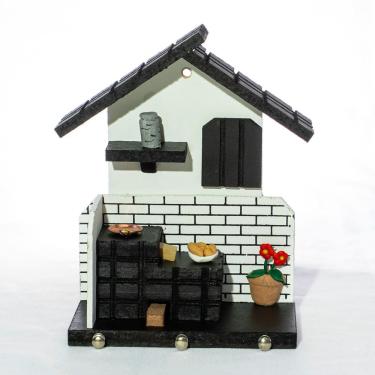 Imagem de Porta Chaves de Madeira Casinha Mineira Decoração P Branco