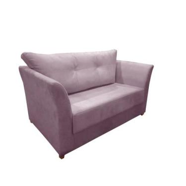 Imagem de Namoradeira Decorativa Isis Suede Rose Pés Madeira Mz Decor - Mazzero 