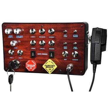 Imagem de SIM-PANEL Classic 2 Button Box for ATS/ETS2 (American Truck Simulator/Euro Truck Simulator) (Premium Woodgrain Finish with CB Communications)
