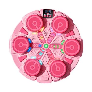 Imagem de menolana Máquina de boxe musical com luvas, máquina de boxe para treinamento físico, equipamento de treinamento de alvo para fitness em casa, Rosa