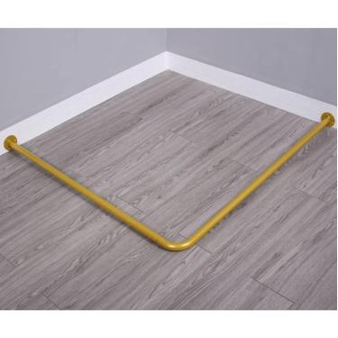 Imagem de Haste De Cortina De Vestir De Varejo - Haste De Metal Para Montagem Na Parede - Prateleira De Canto Em Forma De L - Haste De Cortina De Chuveiro, Gold, 80x80cm