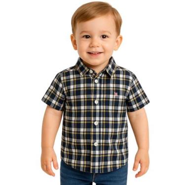 Imagem de Camisa Xadrez Festa Junina Infantil Azul Verde Tamanh 1 a 14 - Trick N