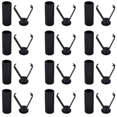 Imagem de Aglets para cadarços de metal com pontas de cadarço para reparo de tênis, pontas de cordão de cadarço de substituição para moletons com cordão, Preto fosco, 0.24x0.63'' (6x16mm)-12 PCS