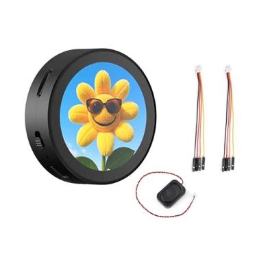 Imagem de ESP32-S3 Placa de desenvolvimento LCD de toque redondo de 4,7 cm, 360 x 360, suporta W-i-F-i e BLE 5, fala AI, caixa de alto-falante inteligente, suporta interação IA e controle de voz offline, com