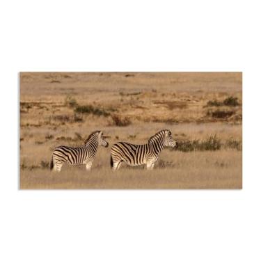Imagem de SDYJ6GSW Imagens de animais em preto e branco para decoração de parede Duas zebras animais selvagens na pastagem Impressão de imagem de cavalo pintura de parede zebra decoração de parede para sala de