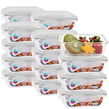 Imagem de Pote de Vidro Hermético 640ml com Tampa Kit 20 Unidades Livre de BPA Refeições Marmitas e Armazenamento