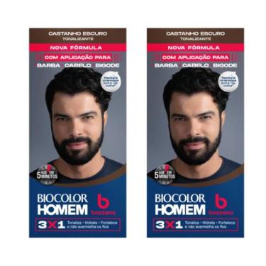Imagem de Kit 2 Tonalizante Biocolor Homem Castanho Escuro - Bozzano